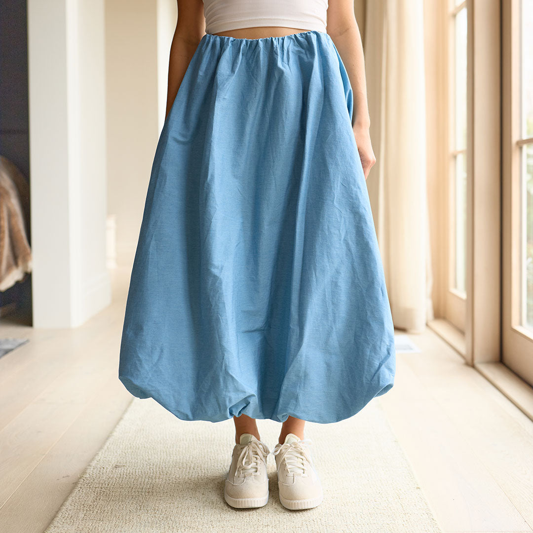 Betty Bubble Skirt, Chambray - Albion Fit