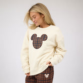 Disney Mickey Plaid Crew Sweatshirt, Natural