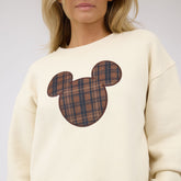 Disney Mickey Plaid Crew Sweatshirt, Natural