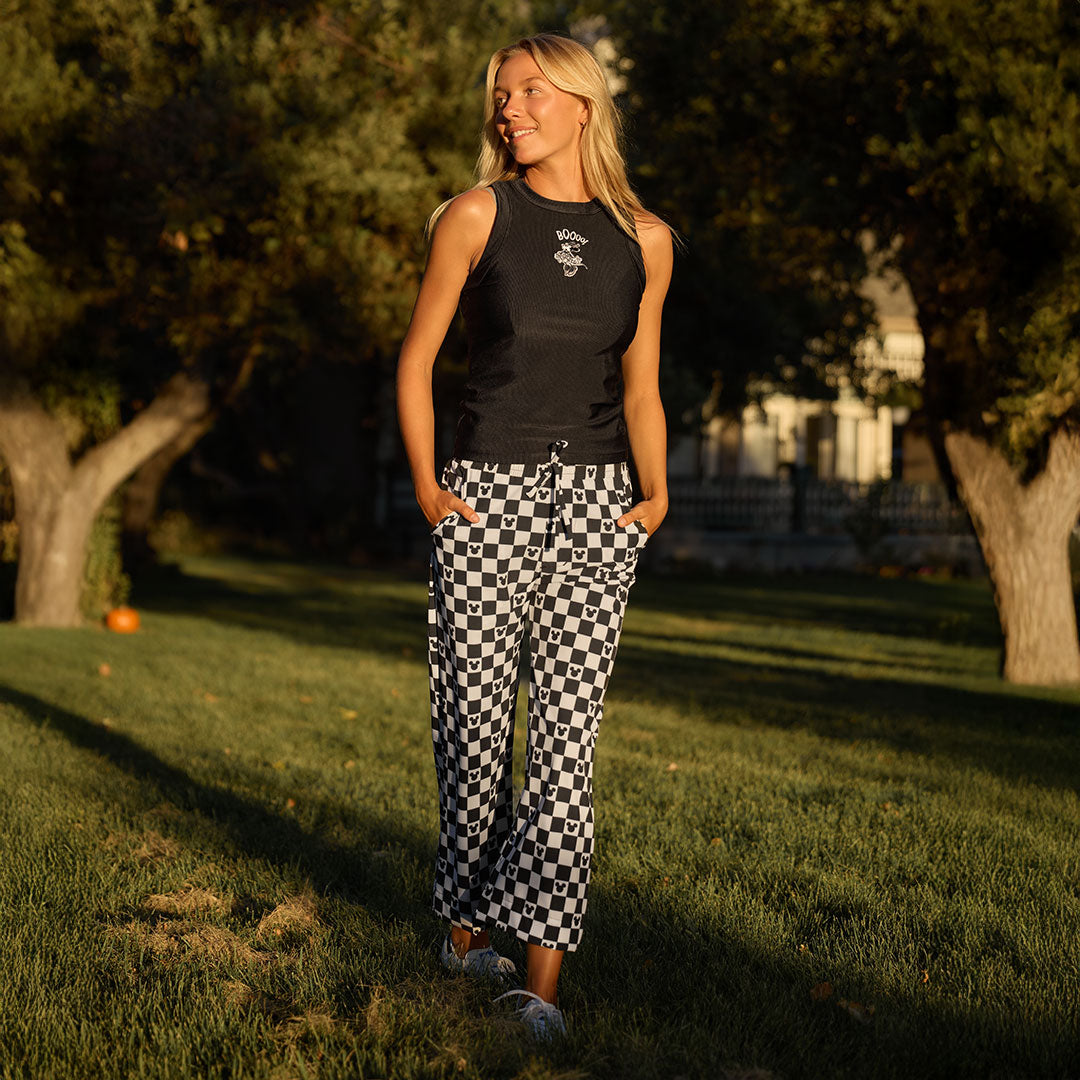 Disney Audrey Wide Leg Pants, Mickey Check - Albion Fit