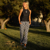 Disney Audrey Wide Leg Pants, Mickey Check