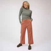 Audrey Wide Leg Pants, Pumpkin Gingham
