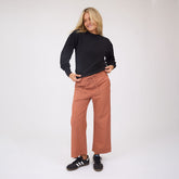 Audrey Wide Leg Pants, Pumpkin Gingham