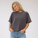 Perfect Oversized Cotton Tee, Charcoal