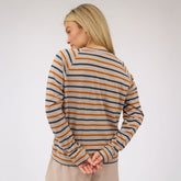 Riley Long Sleeve Stripe Tee, Navy/Rust
