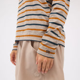 Riley Long Sleeve Stripe Tee, Navy/Rust