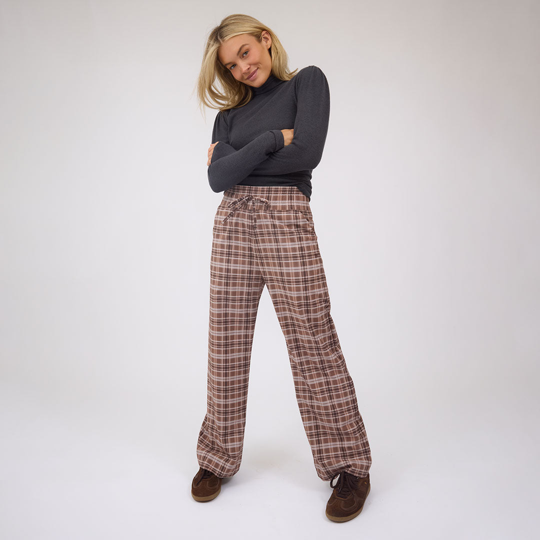 Audrey Trouser, Toffee Plaid - Albion Fit