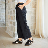 Audrey Mid Rise Wide Leg Pants, Black