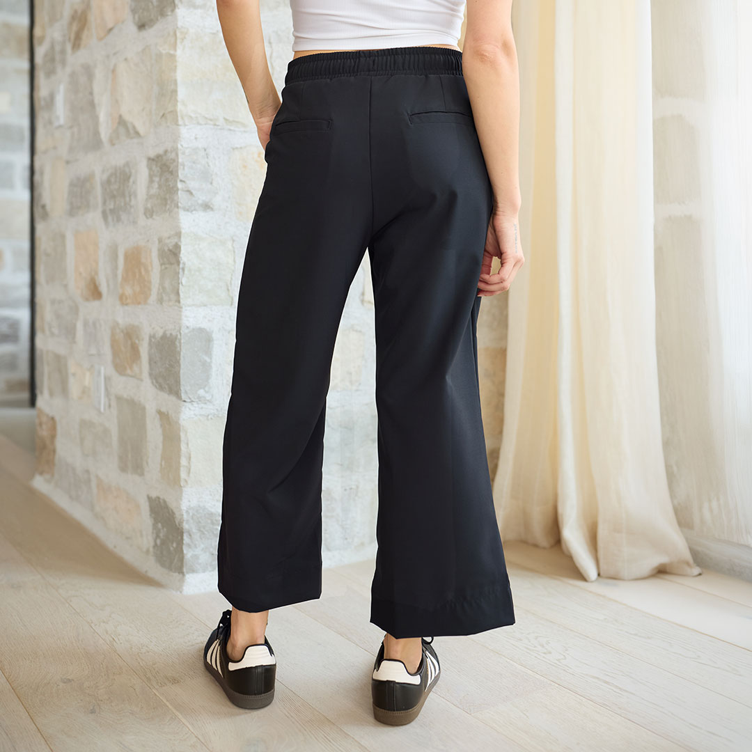 Audrey Mid Rise Wide Leg Pants, Black - Albion Fit