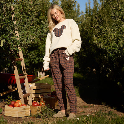 Disney Mickey Plaid Crew Sweatshirt, Natural
