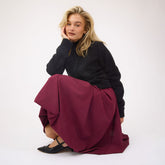 Vienna Bubble Skirt, Burgundy Gingham