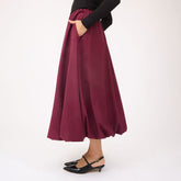 Vienna Bubble Skirt, Burgundy Gingham