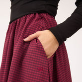 Vienna Bubble Skirt, Burgundy Gingham