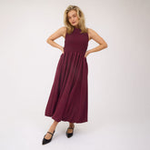 Vienna Bubble Dress, Burgundy Gingham