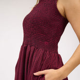 Vienna Bubble Dress, Burgundy Gingham