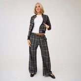 Slip On Trouser, Aspen Plaid