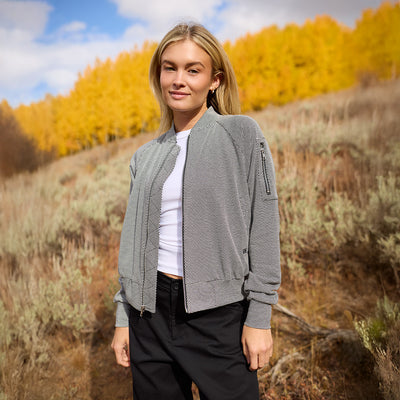 Honeycomb Bomber Jacket, Black