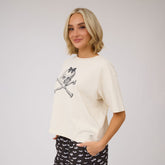 Perfect Bow Skull Tee, Natural