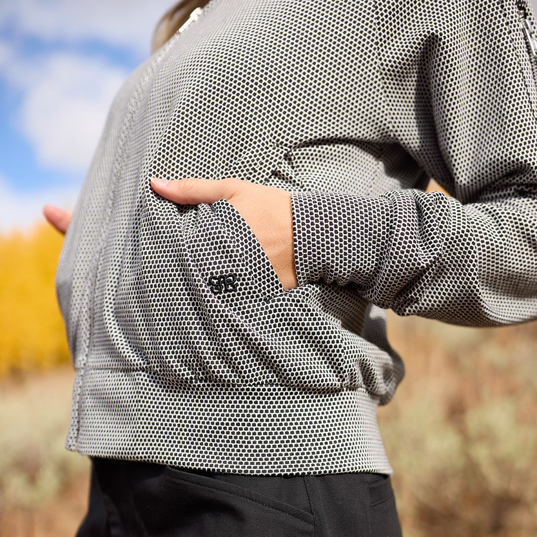 Honeycomb Bomber Jacket, Black - Albion Fit