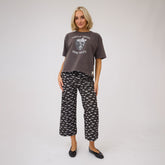 Spooky Audrey Mid Rise Wide Leg Pants, Bats