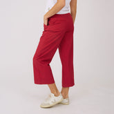Audrey Mid Rise Wide Leg Pants, Red Polka Dot