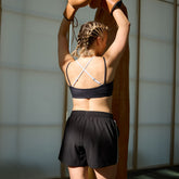 Exhale Sports Bra, Black Dot