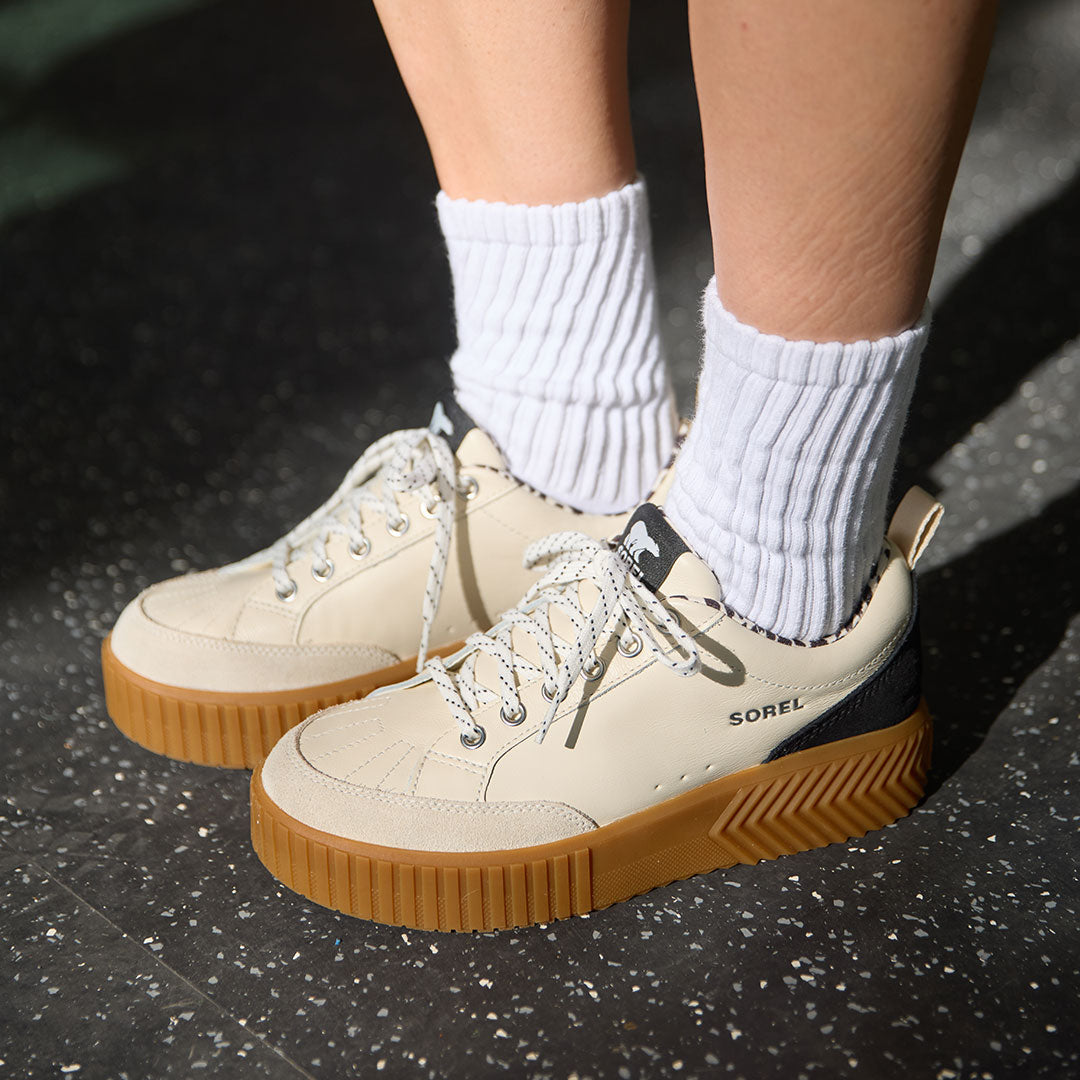 Sorel Ona Ave Low Sneaker, Chalk/Black - Albion Fit