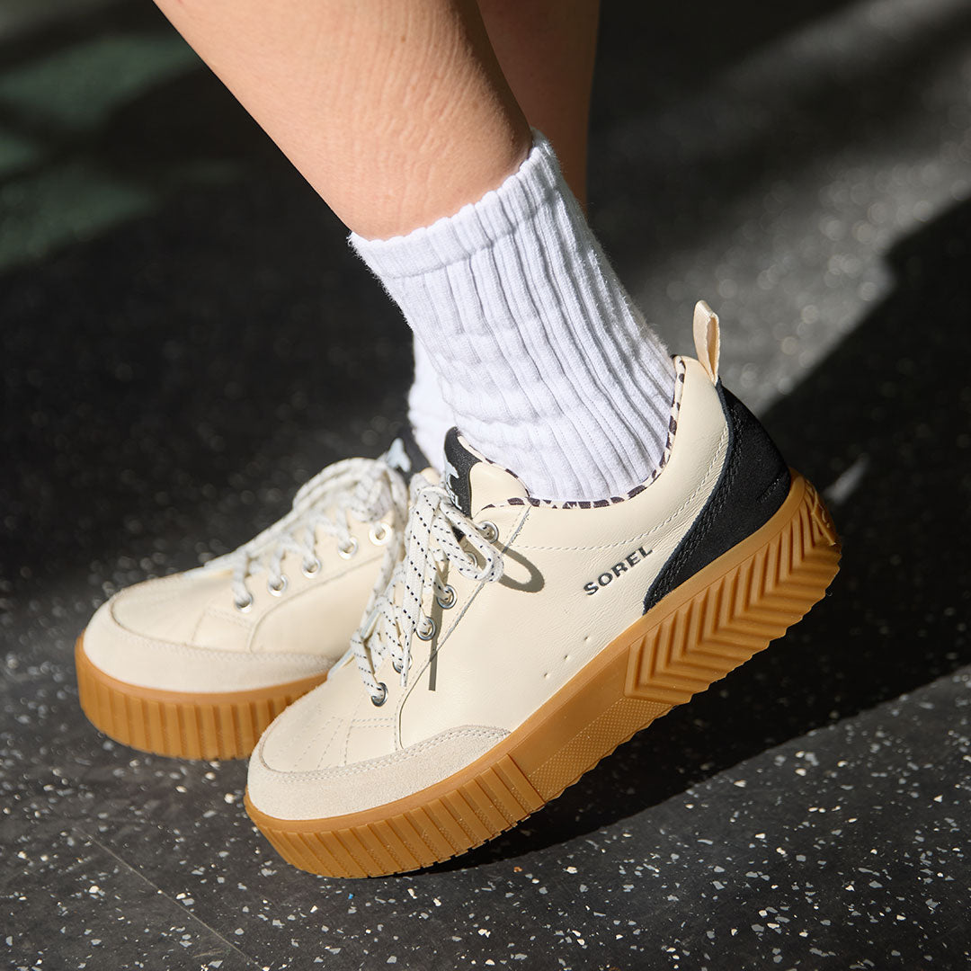 Sorel Ona Ave Low Sneaker, Chalk/Black - Albion Fit