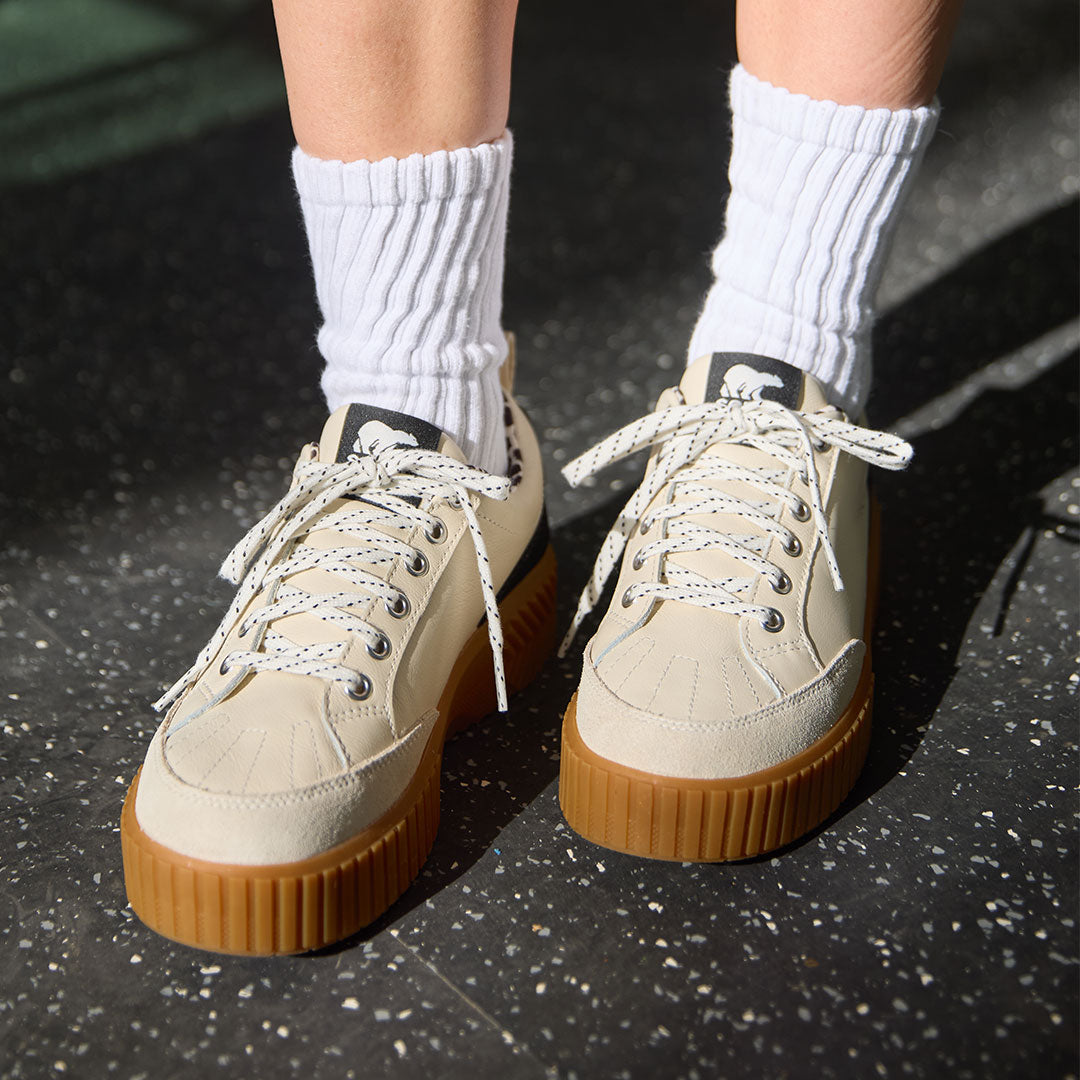 Sorel Ona Ave Low Sneaker, Chalk/Black - Albion Fit