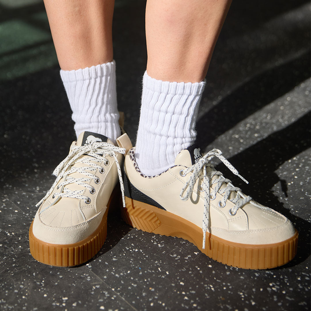 Sorel Ona Ave Low Sneaker, Chalk/Black - Albion Fit