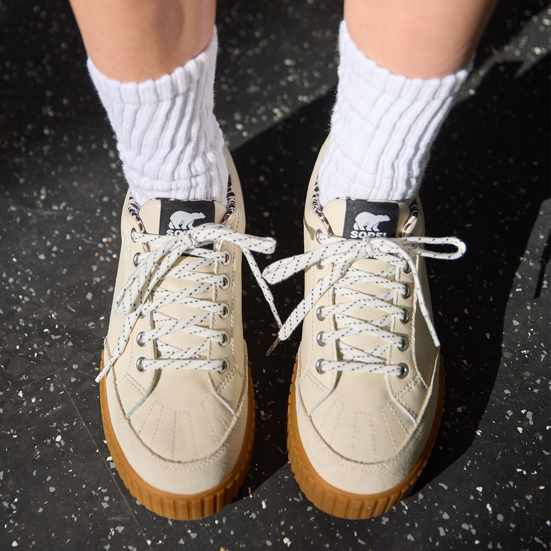 Sorel Ona Ave Low Sneaker, Chalk/Black - Albion Fit