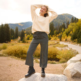 Audrey Wide Leg Pants, Olive Gingham