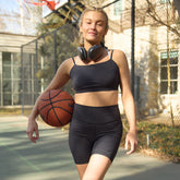 Exhale Sports Bra, Black Dot