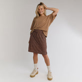 The Away Skirt, Brown/Cream Windowpane