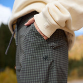 Audrey Wide Leg Pants, Olive Gingham