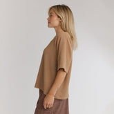 Perfect Oversized Ribbed Tee, Mocha