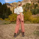 Audrey Wide Leg Pants, Pumpkin Gingham