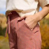Audrey Wide Leg Pants, Pumpkin Gingham