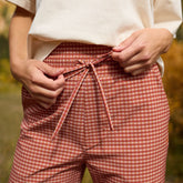 Audrey Wide Leg Pants, Pumpkin Gingham