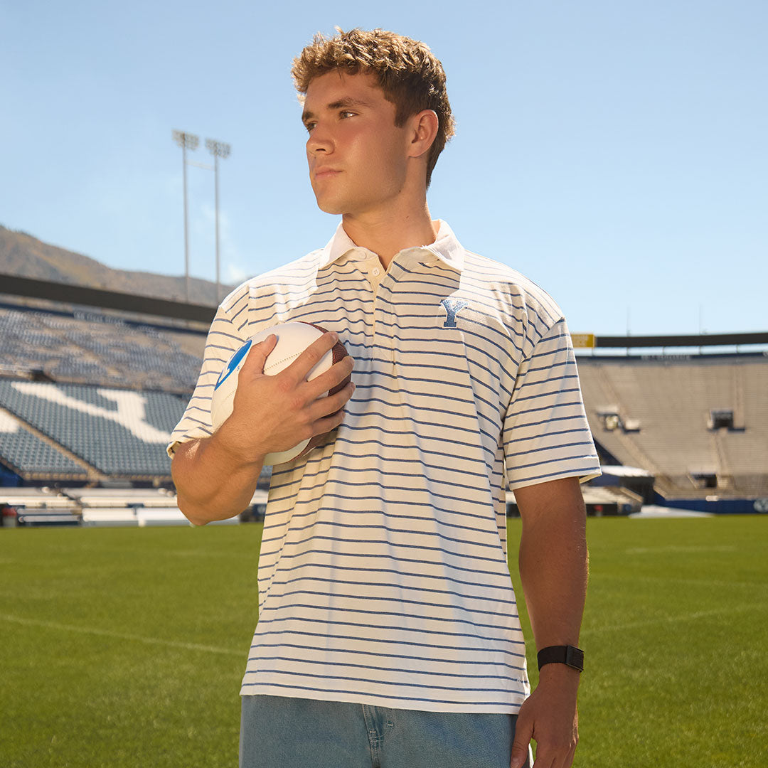 BYU Men's Polo, Venice Stripe