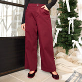 Button Trouser, Burgundy