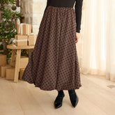Vienna Bubble Skirt, Black/Brown Polka Dot