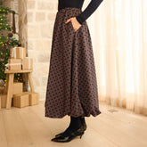 Vienna Bubble Skirt, Black/Brown Polka Dot