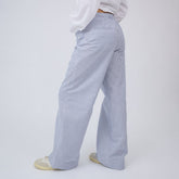 Striped Button Trouser, Blue