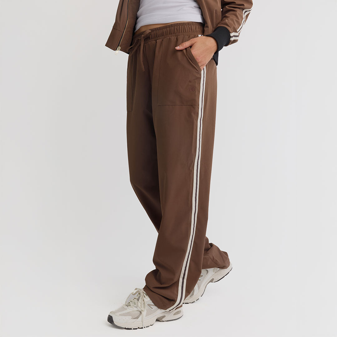 Trouser Track Pants, Coffee and Sugar Stripe - Albion Fit