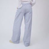 Striped Button Trouser, Blue