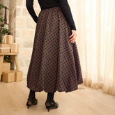 Vienna Bubble Skirt, Black/Brown Polka Dot