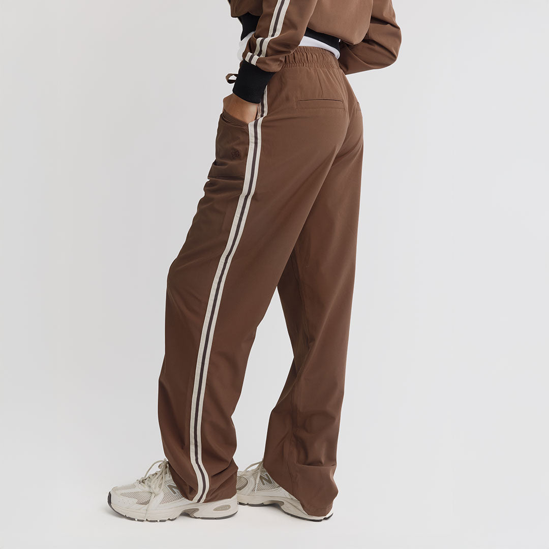 Trouser Track Pants, Coffee and Sugar Stripe - Albion Fit