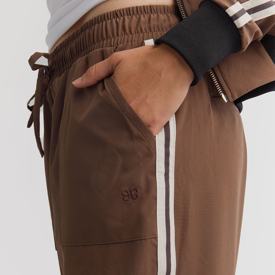 Trouser Track Pants, Coffee and Sugar Stripe - Albion Fit
