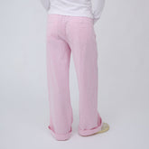 Striped Button Trouser, Blush